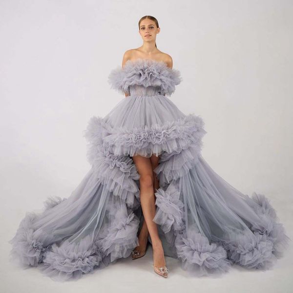 gorgeous gray tulle dress prom gowns off the shoulder high low ruffles layered formal party dresses p shoot birthday dress, Black
gorgeous gray tulle dress prom gowns off the shoulder high low ruffles layered formal party dresses p shoot birthday dress, Black