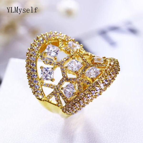 cluster rings anniversary gift female brass ring party jewelry with square and round cut rhinestones women luxury statement charm, Golden;silver
cluster rings anniversary gift female brass ring party jewelry with square and round cut rhinestones women luxury statement charm, Golden;silver