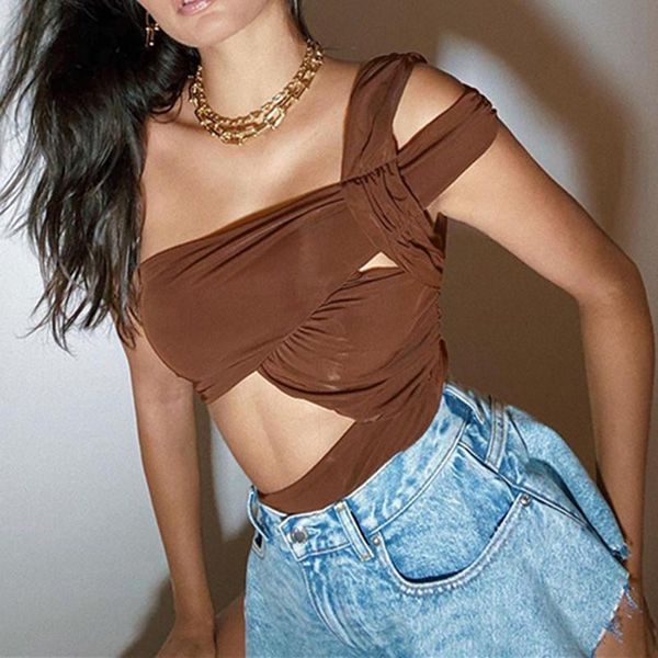 women's jumpsuits & rompers 2021 spring chic brown bodysuit women irregluar cut out hole one shoulder romper pleated cross skinny body, Black;white
women's jumpsuits & rompers 2021 spring chic brown bodysuit women irregluar cut out hole one shoulder romper pleated cross skinny body, Black;white