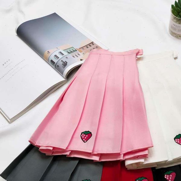 xs women skirts five colors summer a line skirt high waist strawberry embroidery pleated safety pants mini, Black
xs women skirts five colors summer a line skirt high waist strawberry embroidery pleated safety pants mini, Black