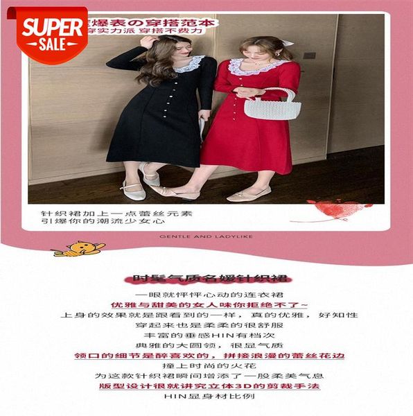 fleeing princess dress temperament lady lace stitching slim long knitted red #kk58, Black;gray
fleeing princess dress temperament lady lace stitching slim long knitted red #kk58, Black;gray