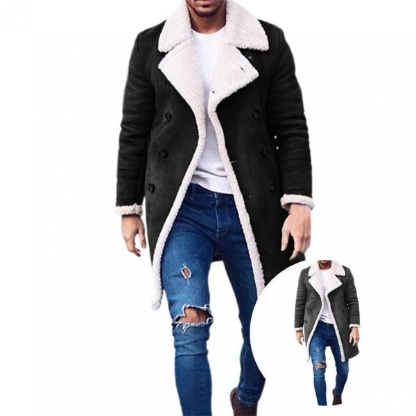 men's wool & blends long great quick dry winter jacket thicken coat sleeve for work, Black
men's wool & blends long great quick dry winter jacket thicken coat sleeve for work, Black