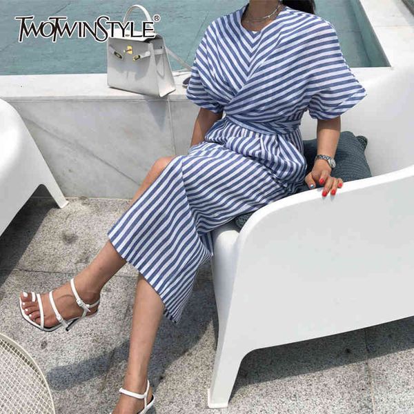 twotwinstyle casual striped women's dresses o neck short sleeve high waist lace up hem split long dress for women fashion 210517, Black;gray
twotwinstyle casual striped women's dresses o neck short sleeve high waist lace up hem split long dress for women fashion 210517, Black;gray