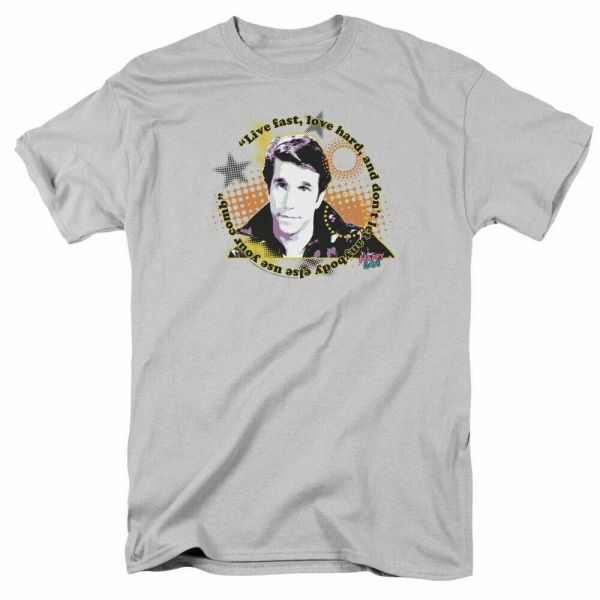 happy days words to live by logo t shirt mens fonzie licensed classic tv silver, White;black
happy days words to live by logo t shirt mens fonzie licensed classic tv silver, White;black