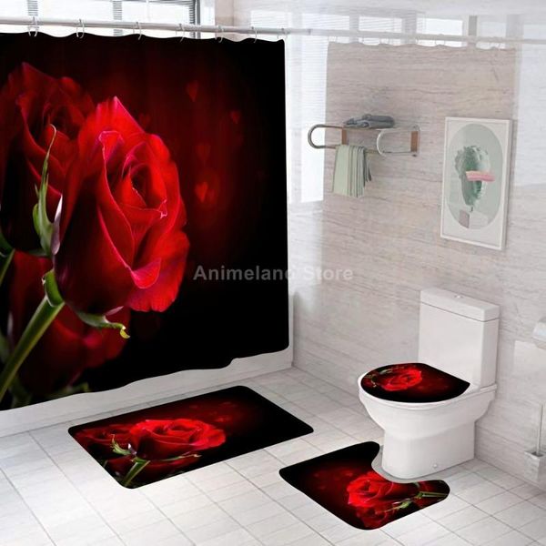 shower curtains romantic red rose bathroom curtain bath sets 4pieces toilet cover mat non-slip washroom rug set woman decor modern 180x180cm
shower curtains romantic red rose bathroom curtain bath sets 4pieces toilet cover mat non-slip washroom rug set woman decor modern 180x180cm