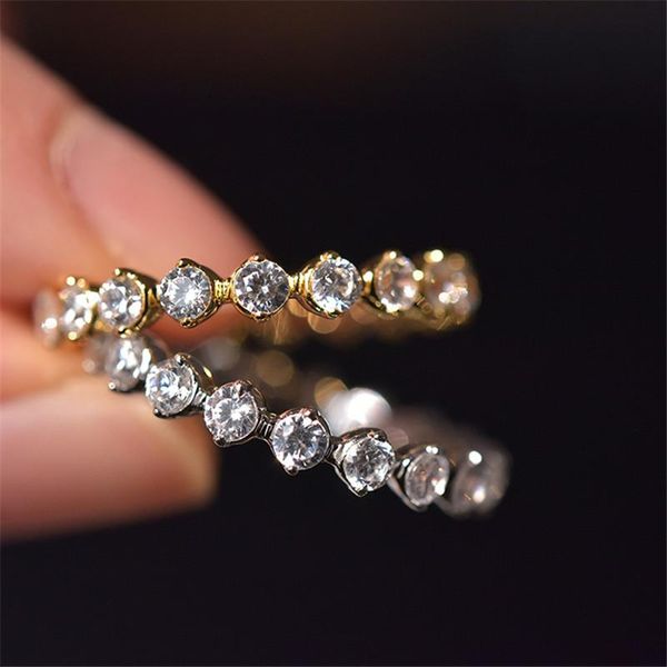 wedding rings luxury female white zircon stone ring cute gold silver color engagement charm crystal round for women, Slivery;golden
wedding rings luxury female white zircon stone ring cute gold silver color engagement charm crystal round for women, Slivery;golden