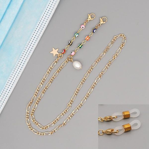 chains go2boho evil eye chain for mask holder lanyard women bohemian star jewellery pearl necklace gold color glasses straps, Silver
chains go2boho evil eye chain for mask holder lanyard women bohemian star jewellery pearl necklace gold color glasses straps, Silver