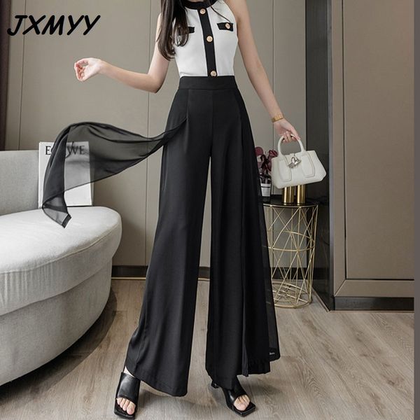 thin western chiffon high waist draping elegant and dynamic semi-perspective wide leg culottes mopping pants jxmyy 210412, Black;white
thin western chiffon high waist draping elegant and dynamic semi-perspective wide leg culottes mopping pants jxmyy 210412, Black;white