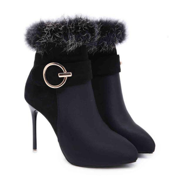 elegant thick fur pointed stiletto heels woman ankle booties designer luxury women high heel boots size 35 to 40, Black
elegant thick fur pointed stiletto heels woman ankle booties designer luxury women high heel boots size 35 to 40, Black