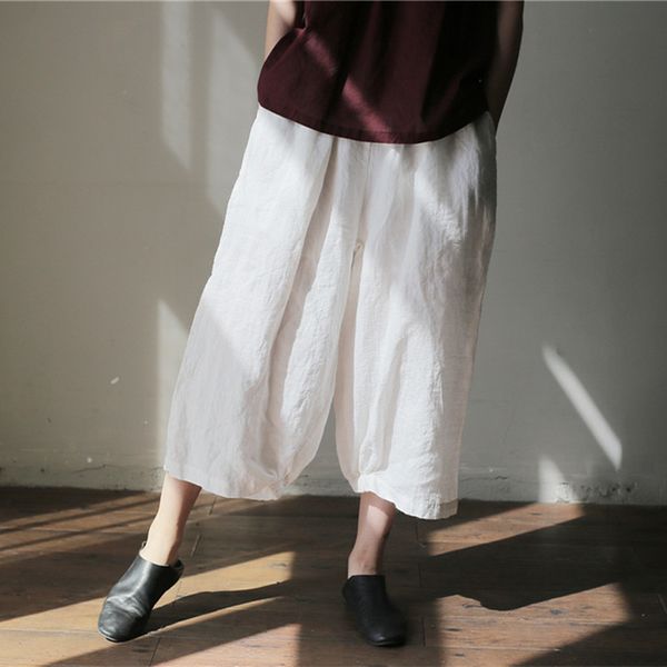 johnature summer ramie plus size comfortable harem pants women solid color elastch waist vintage loose calf-length pant 210521, Black;white
johnature summer ramie plus size comfortable harem pants women solid color elastch waist vintage loose calf-length pant 210521, Black;white