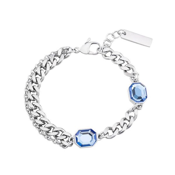 link, chain personality charm bangles stainless steel double blue black crystal bracelets jewelry souvenir
link, chain personality charm bangles stainless steel double blue black crystal bracelets jewelry souvenir