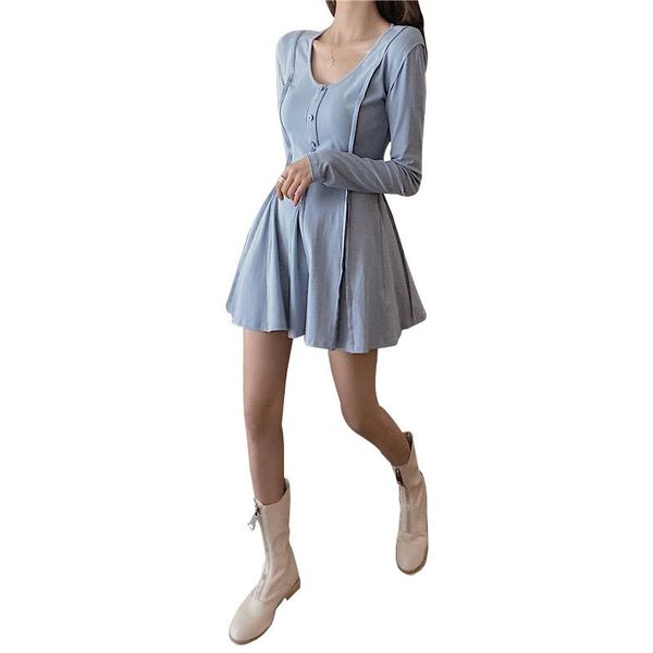 casual dresses spring and autumn female sweet long-sleeved a-line wild dress college student women ns2686, Black;gray
casual dresses spring and autumn female sweet long-sleeved a-line wild dress college student women ns2686, Black;gray