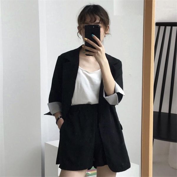 women's tracksuits wenfly women casual blazer two pieces sets single button thin outerwear elastic waist short pant female loose korean, Gray
women's tracksuits wenfly women casual blazer two pieces sets single button thin outerwear elastic waist short pant female loose korean, Gray