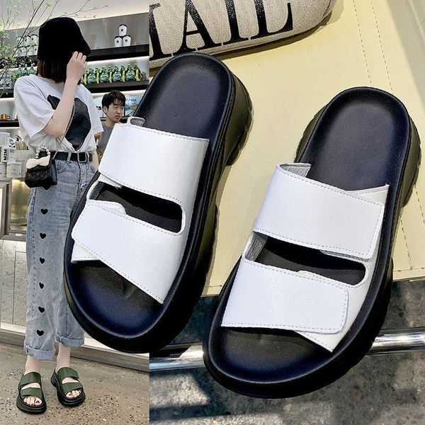 summer style thick-soled sandals and slippers open toe round platform shoes half women's, Black
summer style thick-soled sandals and slippers open toe round platform shoes half women's, Black