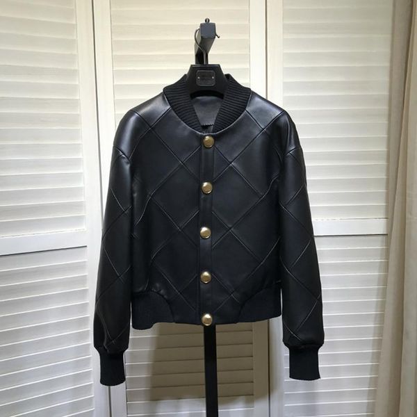 women's leather & faux autumn 2021 sheep skin jackets plaid genuine baseball c307, Black
women's leather & faux autumn 2021 sheep skin jackets plaid genuine baseball c307, Black