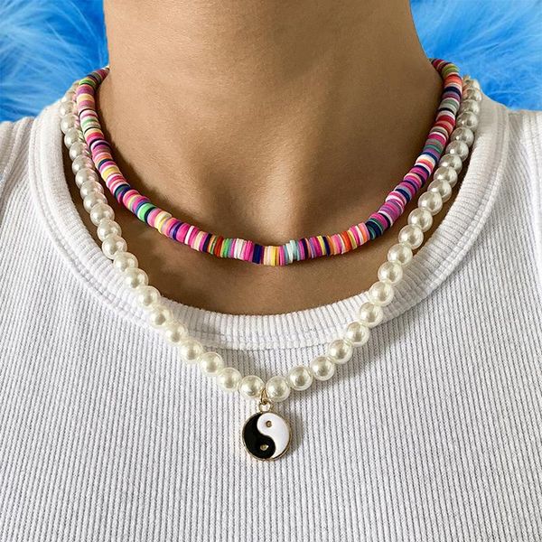 pendant necklaces y2k jewelry candy color soft pottery pearl yin yang necklace for women punk goth 2pcs charms 90s aesthetic, Silver
pendant necklaces y2k jewelry candy color soft pottery pearl yin yang necklace for women punk goth 2pcs charms 90s aesthetic, Silver