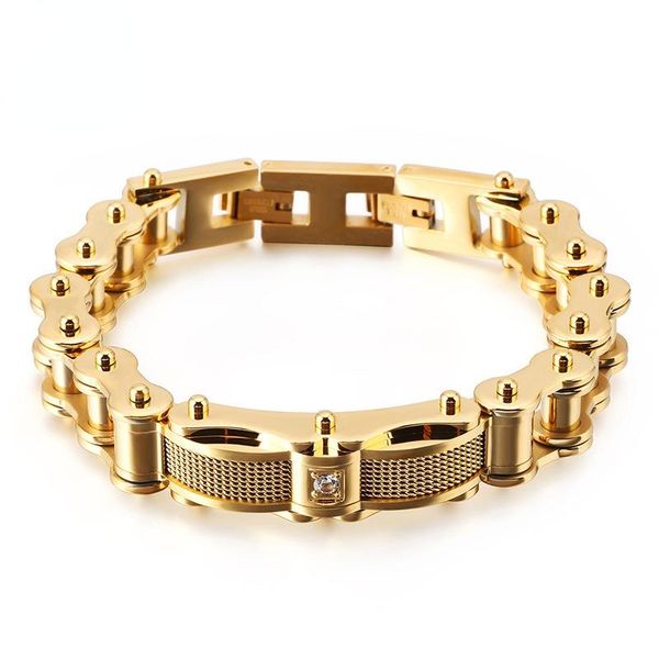 link, chain titanium steel bracelet for men rock personality bicycle creative accessories, Black
link, chain titanium steel bracelet for men rock personality bicycle creative accessories, Black