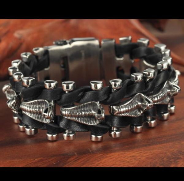 bangle fashion selling european and american jewelry men's bracelet punk leather snake high quality, Black
bangle fashion selling european and american jewelry men's bracelet punk leather snake high quality, Black