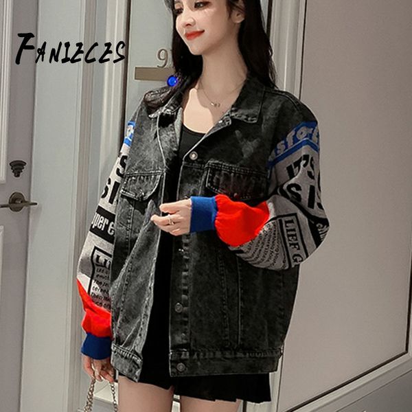 autumn short denim jackets women long sleeve stitching color patchwork letter vintage female casual coat abrigo mujer streetwear 210520, Black;brown
autumn short denim jackets women long sleeve stitching color patchwork letter vintage female casual coat abrigo mujer streetwear 210520, Black;brown