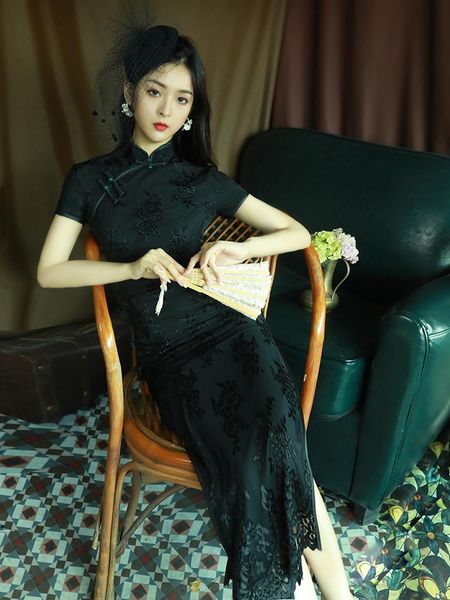 ethnic clothing black women qipao oriental dress stand collar retro cheongsam chinese traditional summer slim banquet, Red
ethnic clothing black women qipao oriental dress stand collar retro cheongsam chinese traditional summer slim banquet, Red