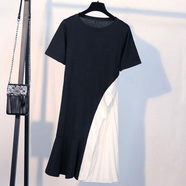 casual dresses summer women shirt dress patchwork pleated mini fashion o-neck short sleeve irregular hem ladies basic daily, Black;gray
casual dresses summer women shirt dress patchwork pleated mini fashion o-neck short sleeve irregular hem ladies basic daily, Black;gray