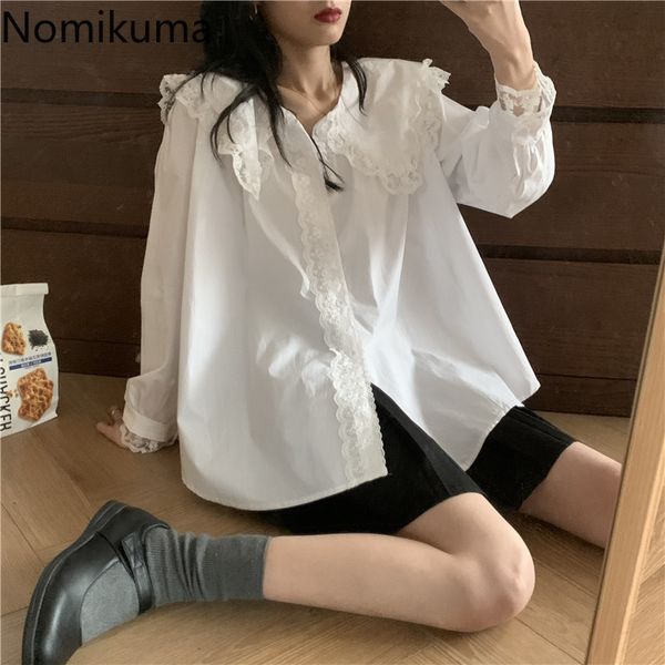 nomikuma blusas mujer lace patchwork turn down collar long sleeve shirt women single breasted korean chic sweet blouse blusas 210514, White
nomikuma blusas mujer lace patchwork turn down collar long sleeve shirt women single breasted korean chic sweet blouse blusas 210514, White