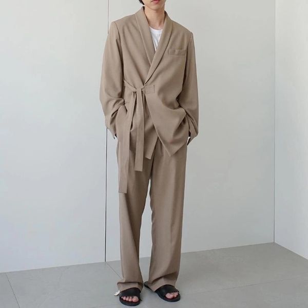 simple self-made design side belt suit gentleman han feng early autumn men's casual solid color suits & blazers, White;black
simple self-made design side belt suit gentleman han feng early autumn men's casual solid color suits & blazers, White;black