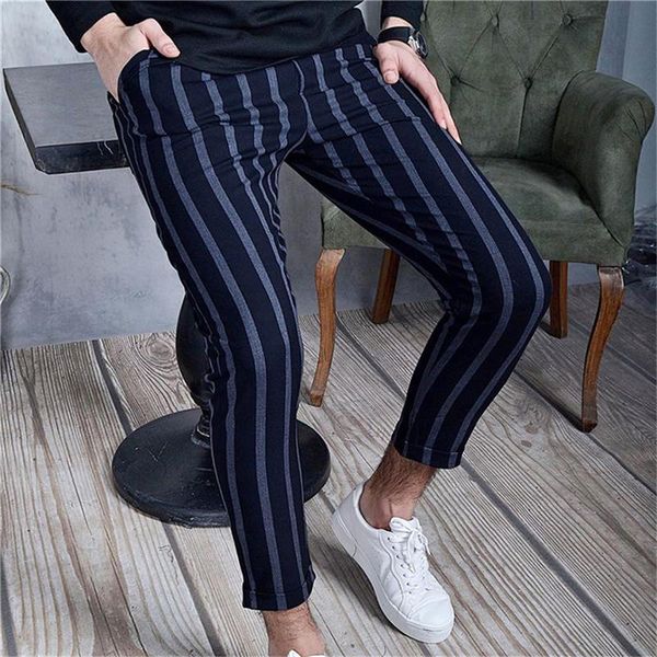 men's pants autumn men stripe casual lace up middle waist pencil fashion streetwear male skinny trousers, Black
men's pants autumn men stripe casual lace up middle waist pencil fashion streetwear male skinny trousers, Black