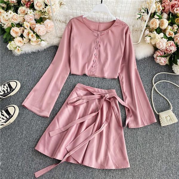 women's tracksuits women spring autumn two piece set and skirt 2021 fashion solid casual female outfits korean clothes roupas feminina, Gray
women's tracksuits women spring autumn two piece set and skirt 2021 fashion solid casual female outfits korean clothes roupas feminina, Gray