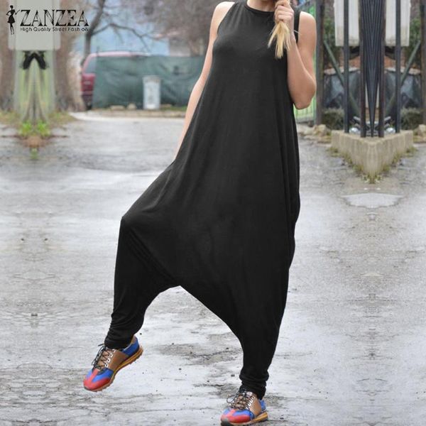 women's jumpsuits & rompers zanzea 2021 summer overalls casual sleeveless drop crotch harem pants oversized lace up playsuits robe, Black;white
women's jumpsuits & rompers zanzea 2021 summer overalls casual sleeveless drop crotch harem pants oversized lace up playsuits robe, Black;white