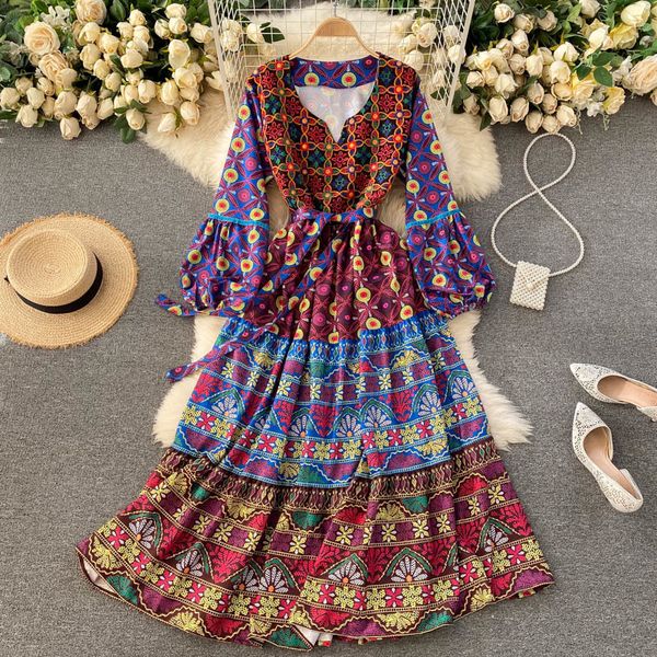 dresses women retro long korean sleeve v neck lace up a-line es autumn bohemian print vacation, Black;gray
dresses women retro long korean sleeve v neck lace up a-line es autumn bohemian print vacation, Black;gray