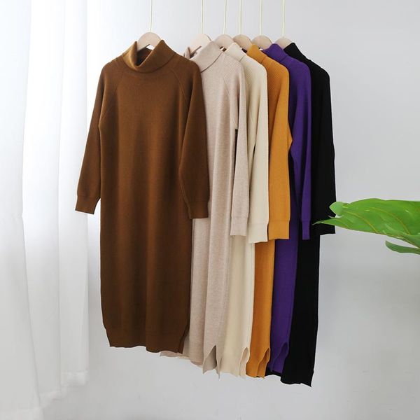 solid knitted long dress women autumn winter turtleneck batwing sleeve lady split loose casual vestidos dresses, Black;gray
solid knitted long dress women autumn winter turtleneck batwing sleeve lady split loose casual vestidos dresses, Black;gray