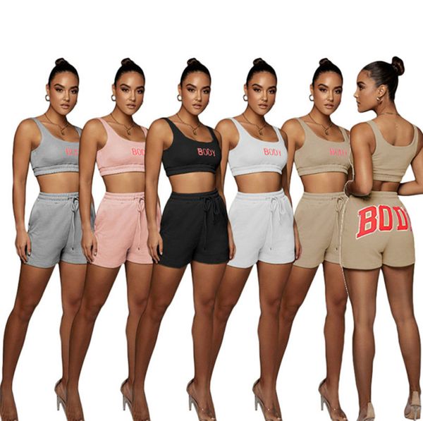 women tracksuits sleeveless 2 piece sets t-shirts+shorts summer letter jogging suit solid color outfits stretchy sportswear running clothing, Gray
women tracksuits sleeveless 2 piece sets t-shirts+shorts summer letter jogging suit solid color outfits stretchy sportswear running clothing, Gray