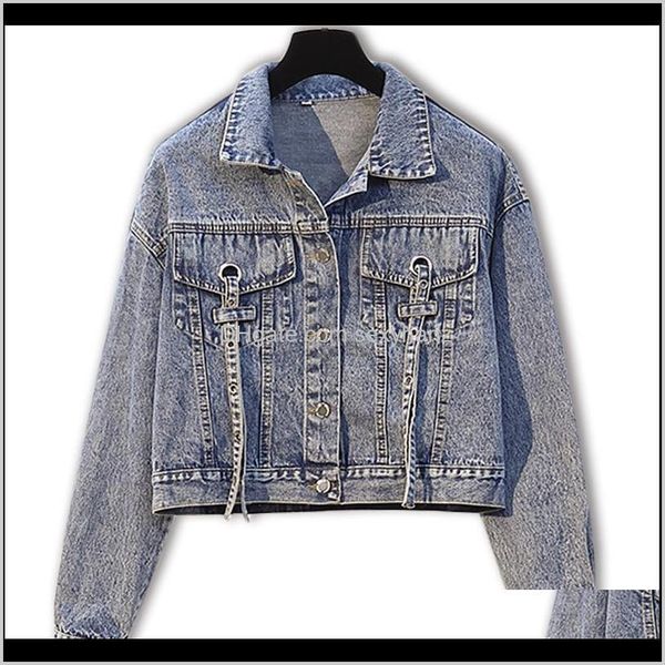 jackets outerwear & coats womens clothing apparel drop delivery 2021 spring denim jeans jacket ribbon eyelet short coat fall women windbreak, Black;brown
jackets outerwear & coats womens clothing apparel drop delivery 2021 spring denim jeans jacket ribbon eyelet short coat fall women windbreak, Black;brown