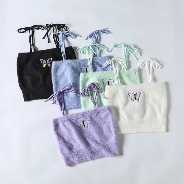 women's tanks & camis harajuku butterfly embroidery women summer sleevlesss lace up spaghetti strap crop ins fashion fluffy skinny, White
women's tanks & camis harajuku butterfly embroidery women summer sleevlesss lace up spaghetti strap crop ins fashion fluffy skinny, White