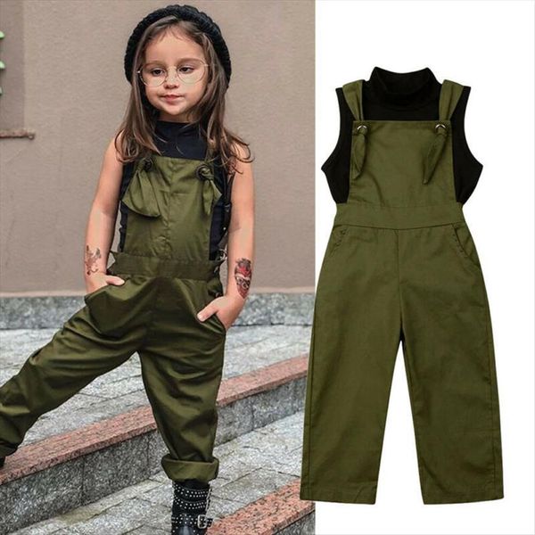 2 7y toddler baby girls clothes sets sleeveless turtleneck black vest solid overalls pants summer outfits, White
2 7y toddler baby girls clothes sets sleeveless turtleneck black vest solid overalls pants summer outfits, White