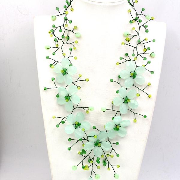 chains gree quartz flower necklace 18inch gift fppj amazing for women hand-make unique design, Silver
chains gree quartz flower necklace 18inch gift fppj amazing for women hand-make unique design, Silver