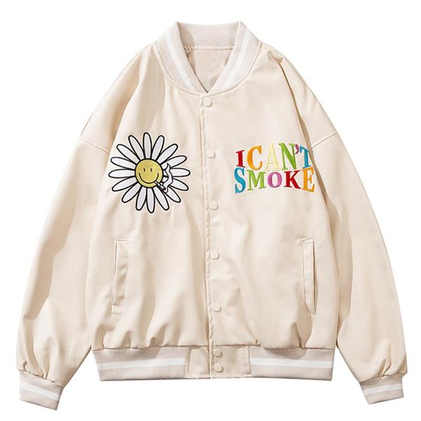 men's jackets lacible streetwear harajuku baseball coats varsity jacket daisy embroidery letter hip hop loose unisex, Black;brown
men's jackets lacible streetwear harajuku baseball coats varsity jacket daisy embroidery letter hip hop loose unisex, Black;brown
