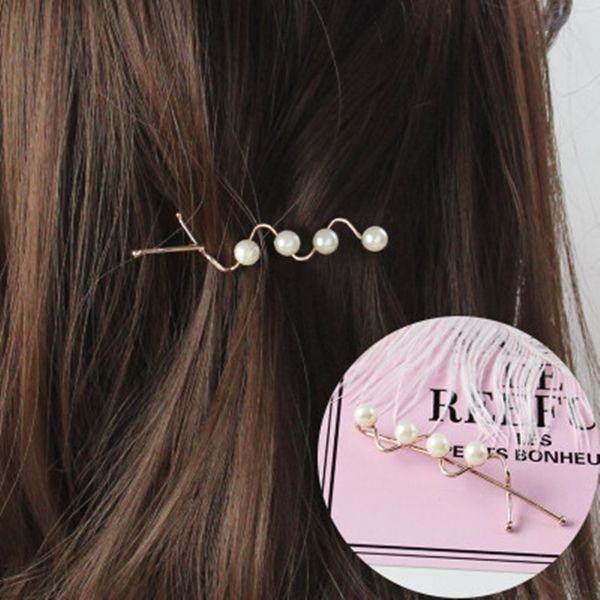 fashion hairpin temperament wave twist clip hair ornament inlaid with pearl hairpin, Golden;silver
fashion hairpin temperament wave twist clip hair ornament inlaid with pearl hairpin, Golden;silver