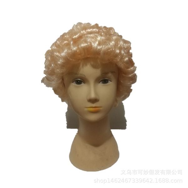 short roll golden full head cover general children's hair official hat pt ball wig grey, Black
short roll golden full head cover general children's hair official hat pt ball wig grey, Black