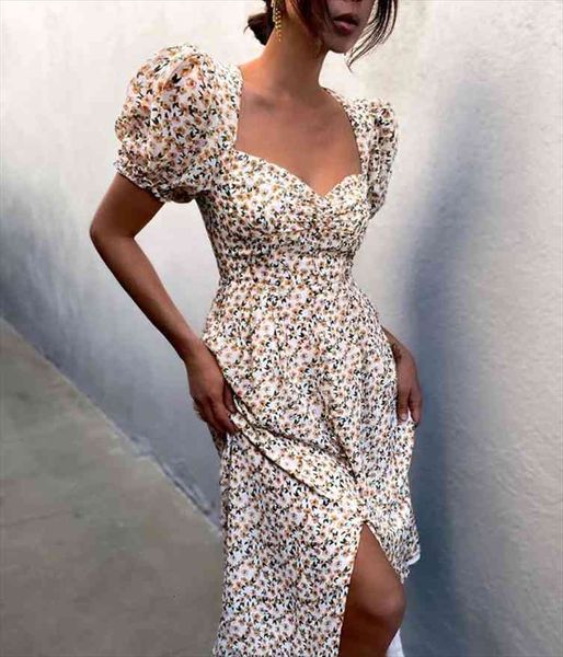 floral boho square collar women dresses puff sleeve slim fit slit button vestido summer vintage retro dress, Black;gray
floral boho square collar women dresses puff sleeve slim fit slit button vestido summer vintage retro dress, Black;gray