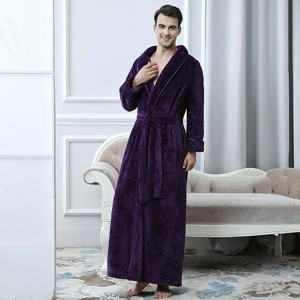 men's sleepwear 2021 men robecoat solid thick warm autumn winter casual fala fleece robe lengthened bathrobe home pajamas pocket suit, Black;brown
men's sleepwear 2021 men robecoat solid thick warm autumn winter casual fala fleece robe lengthened bathrobe home pajamas pocket suit, Black;brown