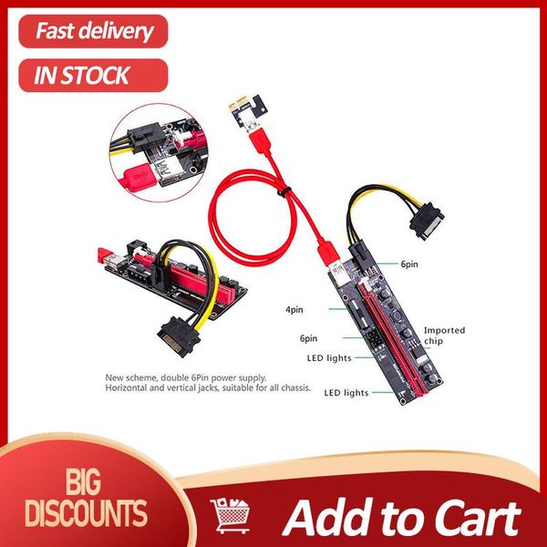 1pcs pci-e pcie riser 009 express 1x 4x 16x extender pci e usb 009s gpu dual 6pin adapter for miner mining computer cables & connectors
1pcs pci-e pcie riser 009 express 1x 4x 16x extender pci e usb 009s gpu dual 6pin adapter for miner mining computer cables & connectors