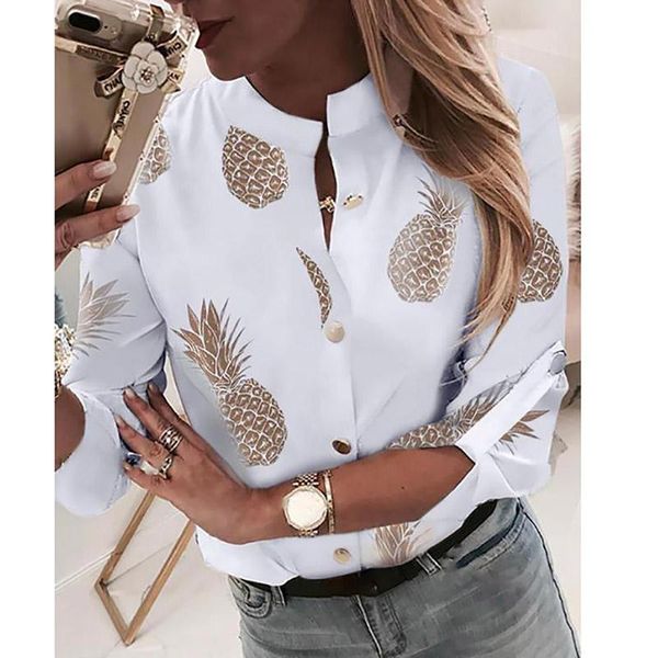 women's blouses & shirts women pineapple print blouse button autumn long sleeve leisure womens basic blusa, White
women's blouses & shirts women pineapple print blouse button autumn long sleeve leisure womens basic blusa, White