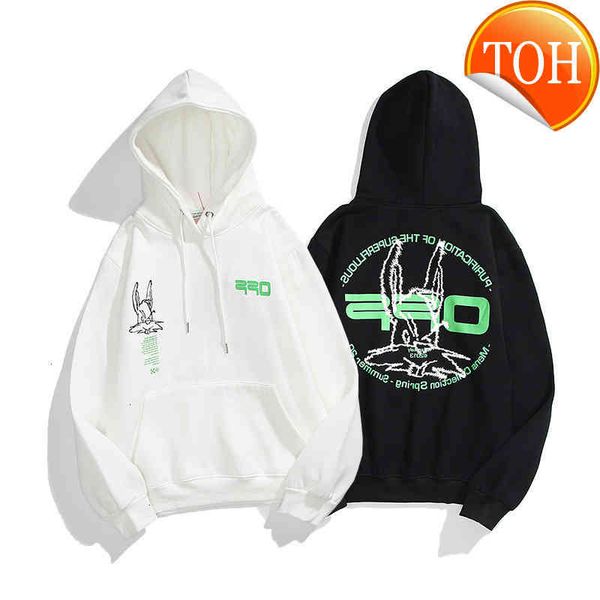 winter 20ss autumn new and off rabbit head embroidered green letters men's women's street plush sweater, Black
winter 20ss autumn new and off rabbit head embroidered green letters men's women's street plush sweater, Black