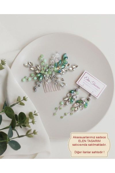 earrings & necklace women's fashion jewelry mint green stone hair accessory and jewelery, Silver
earrings & necklace women's fashion jewelry mint green stone hair accessory and jewelery, Silver