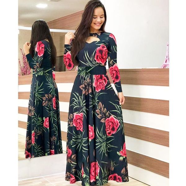 women floral print long sleeve boho dress autumn spring fashion female hollow out high waist party dresses plus size s-3xl casual, Black;gray
women floral print long sleeve boho dress autumn spring fashion female hollow out high waist party dresses plus size s-3xl casual, Black;gray