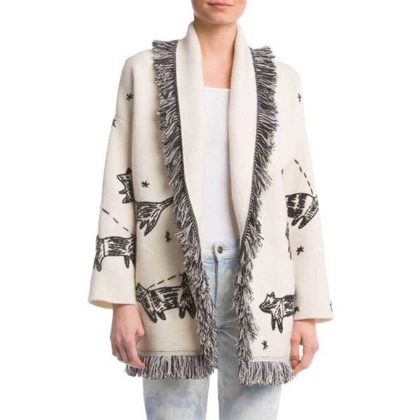 inspired wool cashmere cardigan embroidery animals belted white women sweaters cardigans sweatercoats autumn witner warm 210412, White;black
inspired wool cashmere cardigan embroidery animals belted white women sweaters cardigans sweatercoats autumn witner warm 210412, White;black