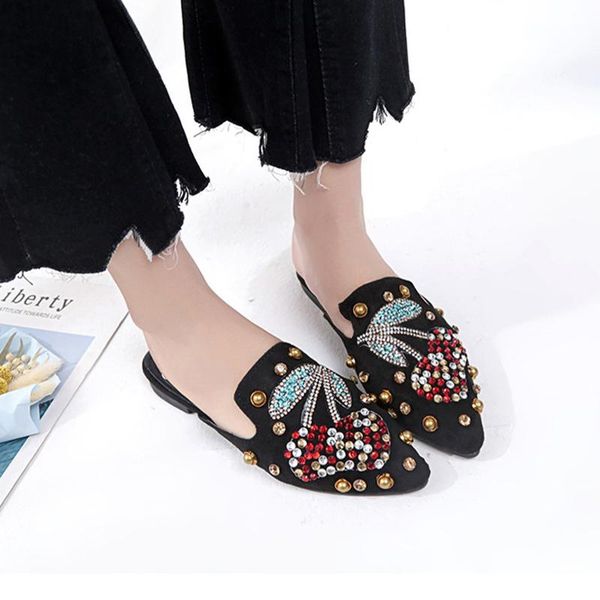 slippers mules woman shoes women rhinestones rivet women's fashion slides low heels ladies casual crystal pointed toe footwear, Black
slippers mules woman shoes women rhinestones rivet women's fashion slides low heels ladies casual crystal pointed toe footwear, Black