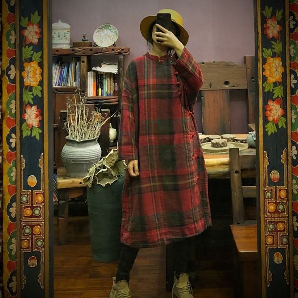 johnature vintage dress loose women clothes winter leisure full sleeve stand collar concise comfortable women dress 210521, Black;gray
johnature vintage dress loose women clothes winter leisure full sleeve stand collar concise comfortable women dress 210521, Black;gray